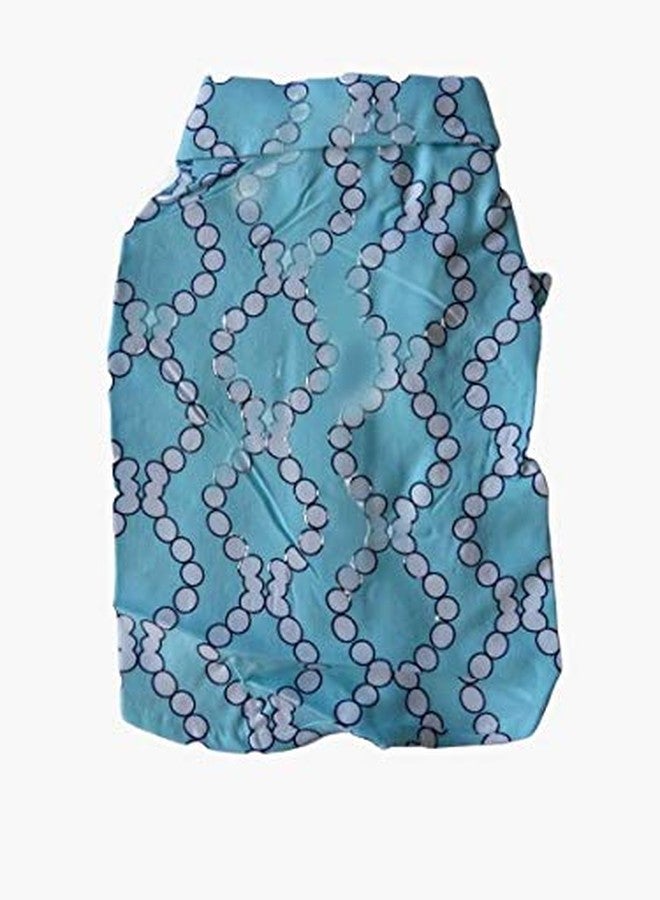 CHOOSTIX Summer Dog & Cat, Designer T-Shirt, Light Blue with Circles Pattern, 4XL, 200g, Large, 200 g - Image 1